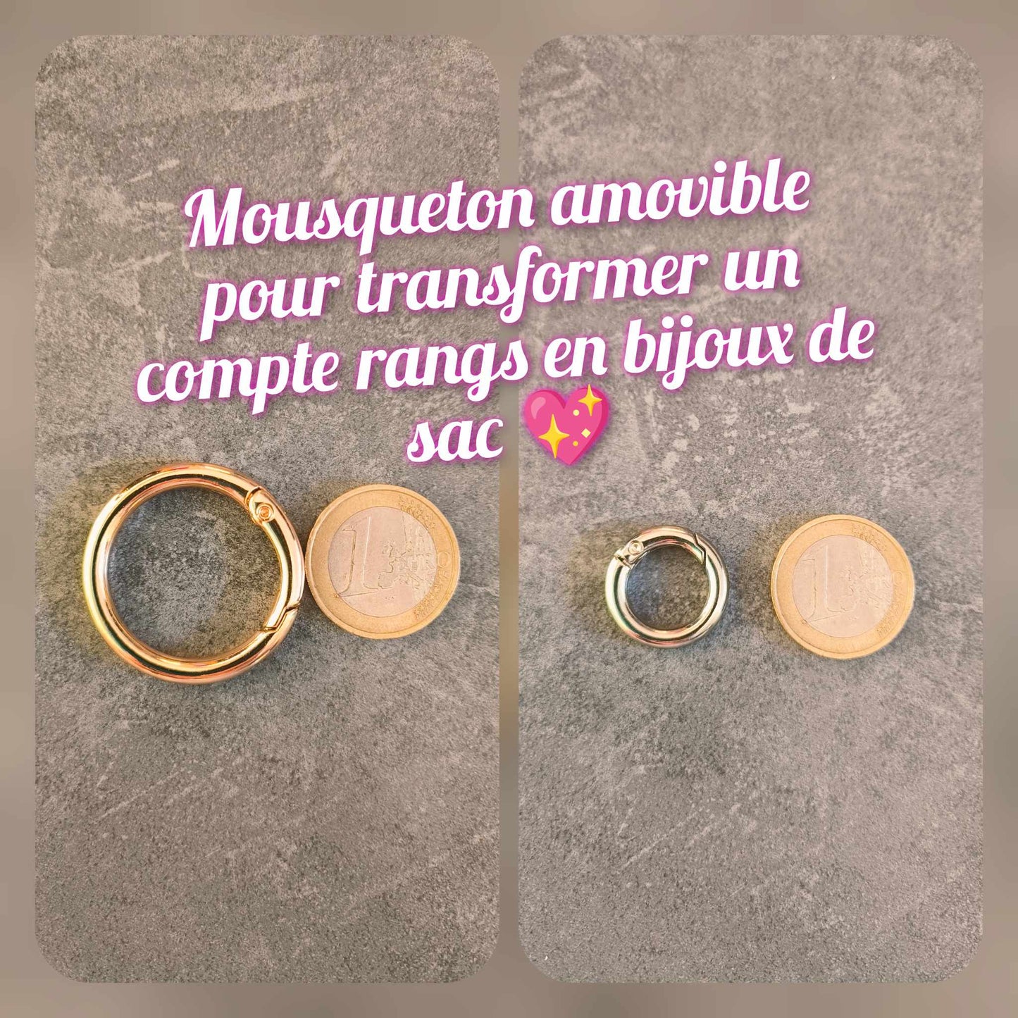 Mousquetons pour accrocher les comptes rangs