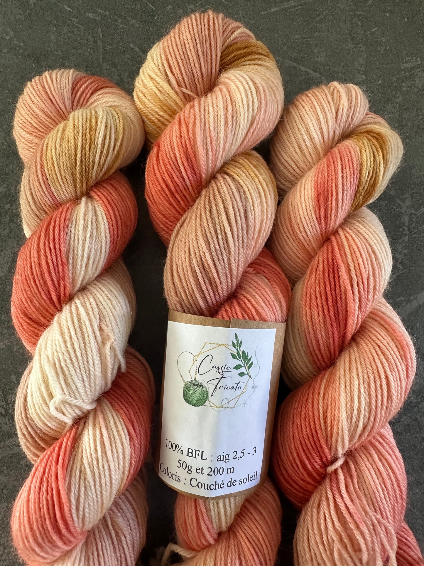 🌅Couché de soleil : 100% BFL : fingering