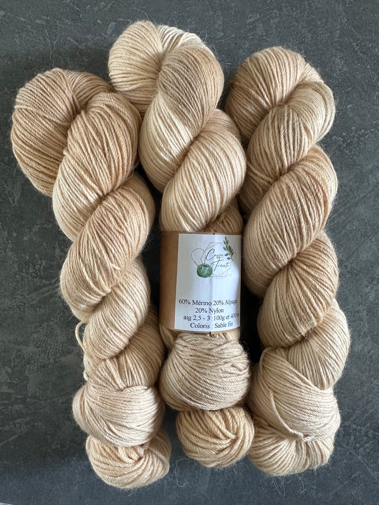 🏝️Sable fin : fingering : Mérino, Alpaga, nylon