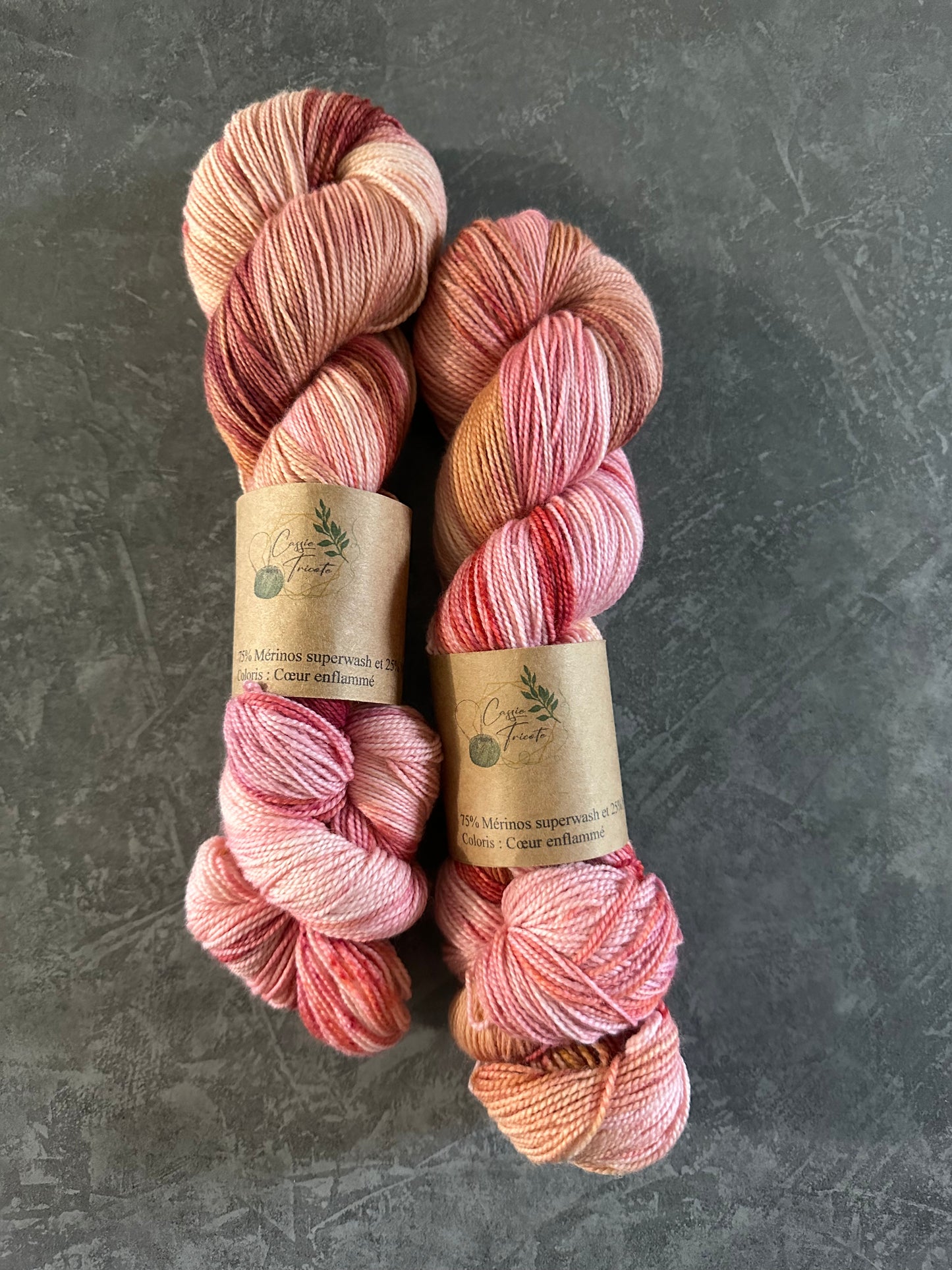 ❤️🔥Coeur enflammé : Fingering : Mérinos et Nylon