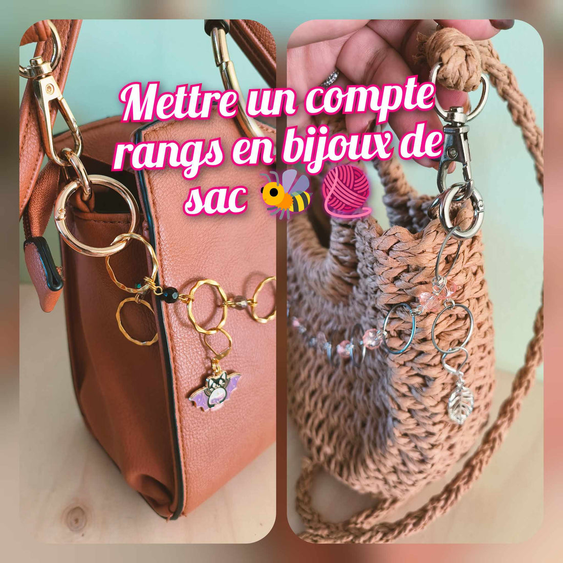 Mettre un compte rangs en bijoux de sacs