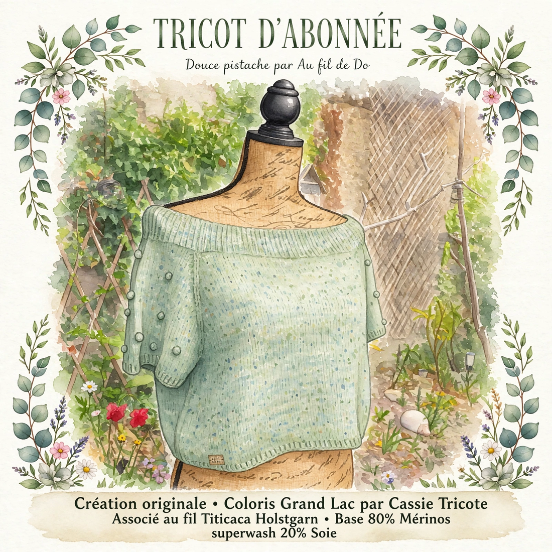 TRICOT D'ABONNÉE : Douce pistache par Au fil de Do 🌿