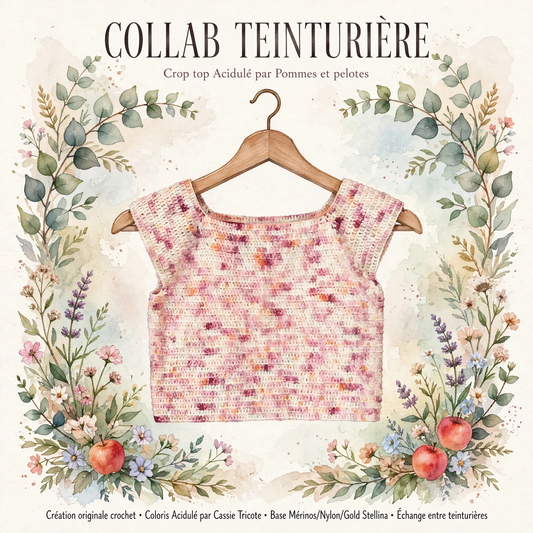 COLLAB TEINTURIÈRE : Crop top Acidulé par Pommes et pelotes 🍭✨