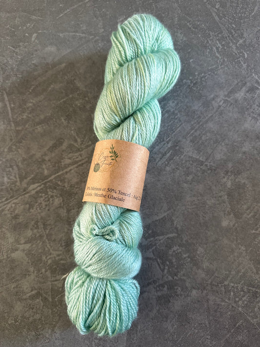 🍃Menthe Glaciale : fingering : Mérinos et Tencel