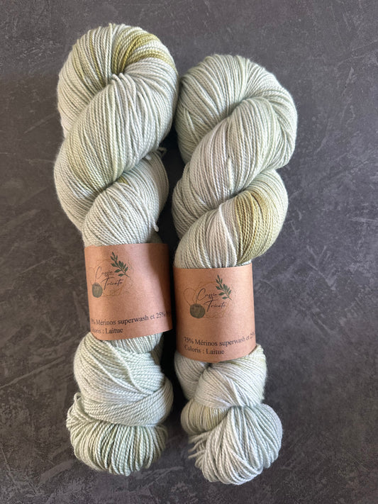🌿Laitue : Fingering : Mérinos et nylon