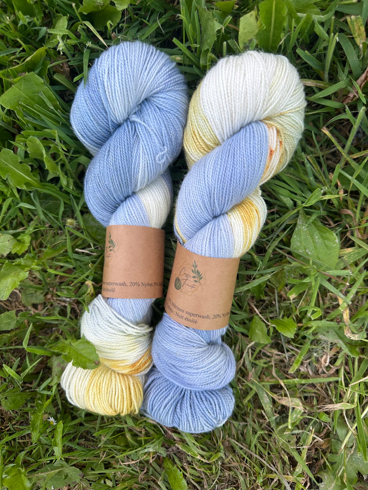 Nuit étoilée : Mérinos, nylon, Gold Stellina