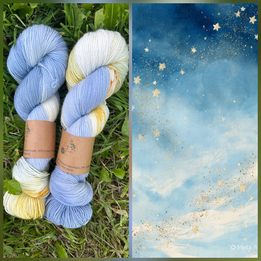 Nuit étoilée : Mérinos, nylon, Gold Stellina