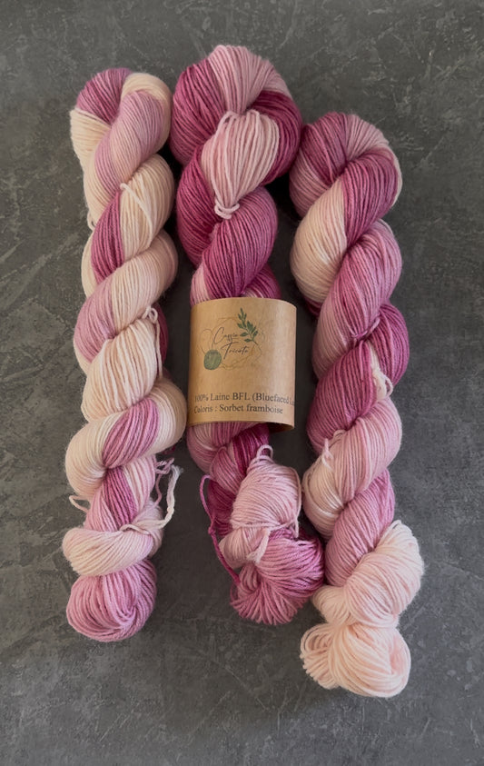 🍧Sorbet framboise : fingering : 100% BFL