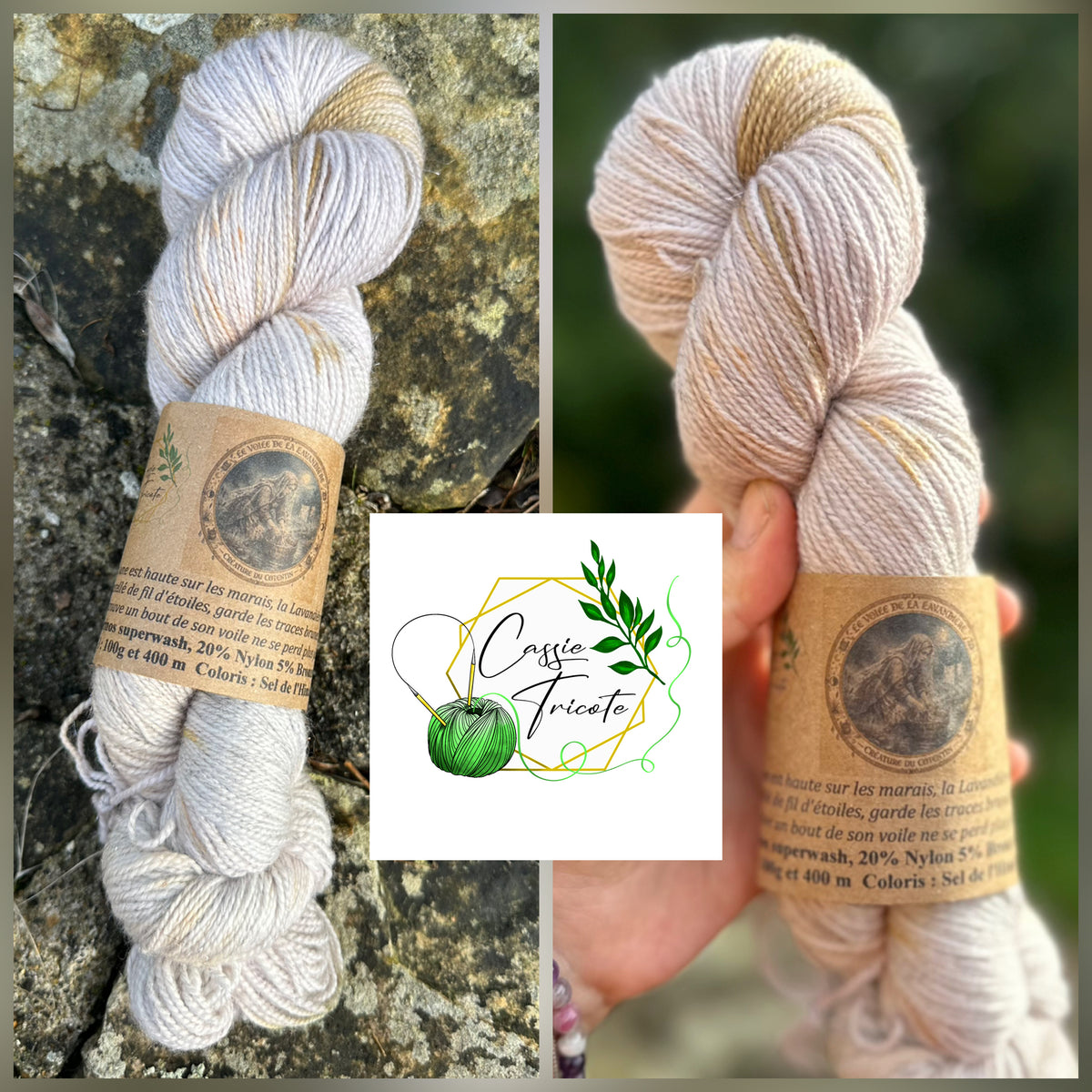 Le voile de la lavandière : Mérinos, nylon et bronze stellina