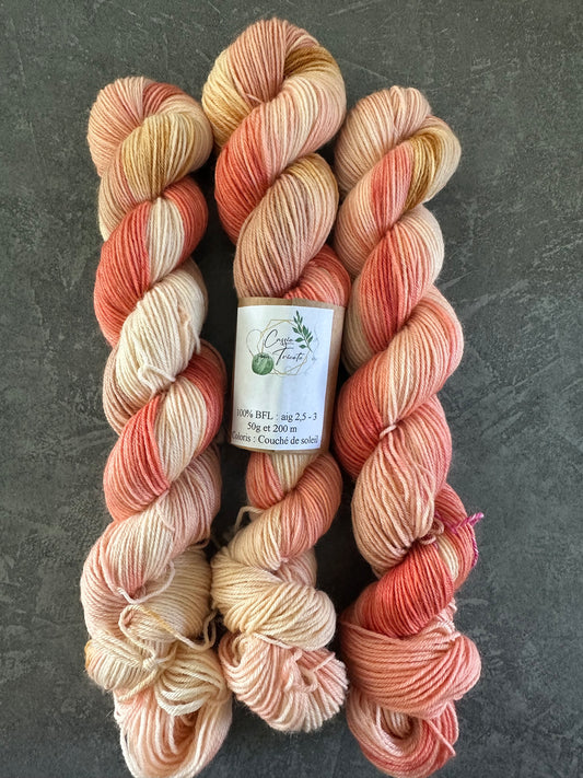 🌅Couché de soleil : 100% BFL : fingering