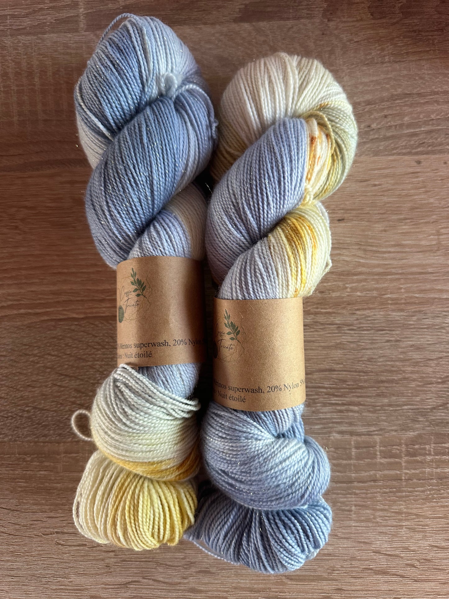 Nuit étoilée : Mérinos, nylon, Gold Stellina