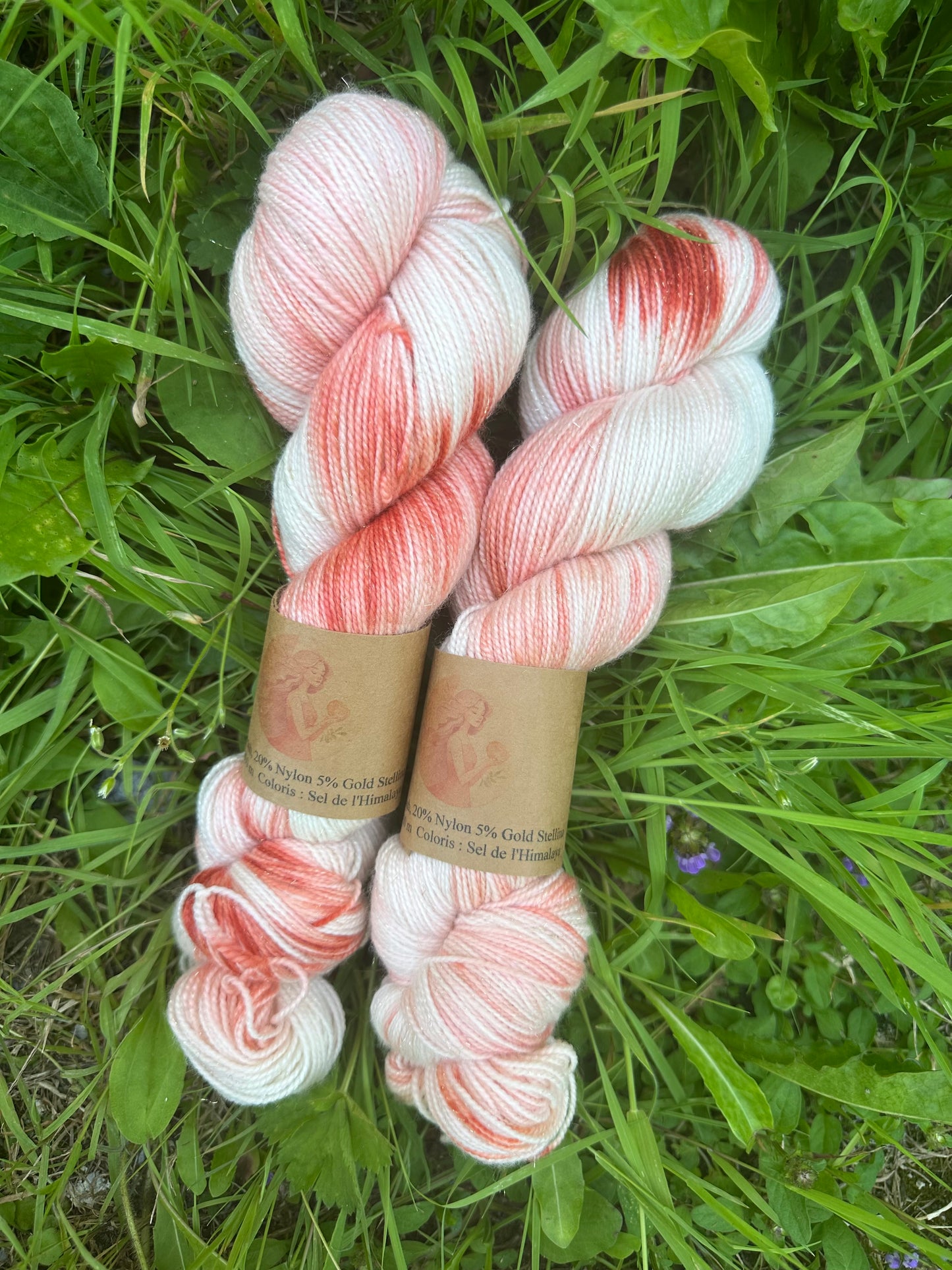 Sel de l’Himalaya: Mérinos, nylon, Gold Stellina