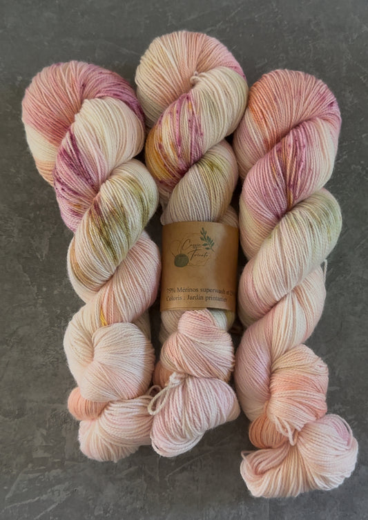 💐Jardin printanier : fingering: mérinos et nylon