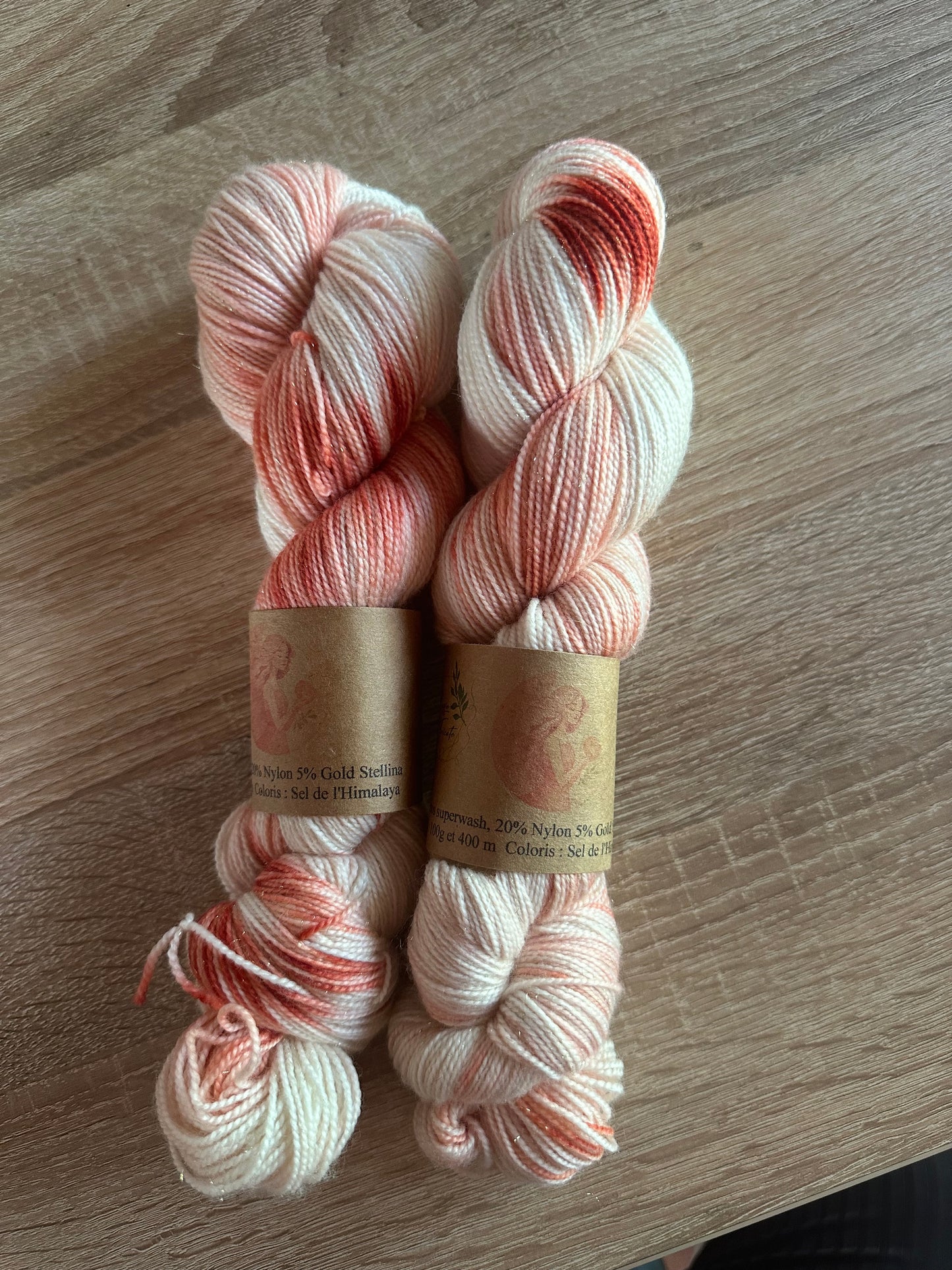 Sel de l’Himalaya: Mérinos, nylon, Gold Stellina