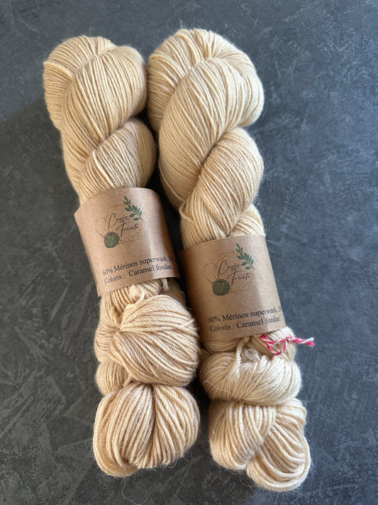 🍮Caramel fondant : fingering : Mérinos, Alpaga, nylon